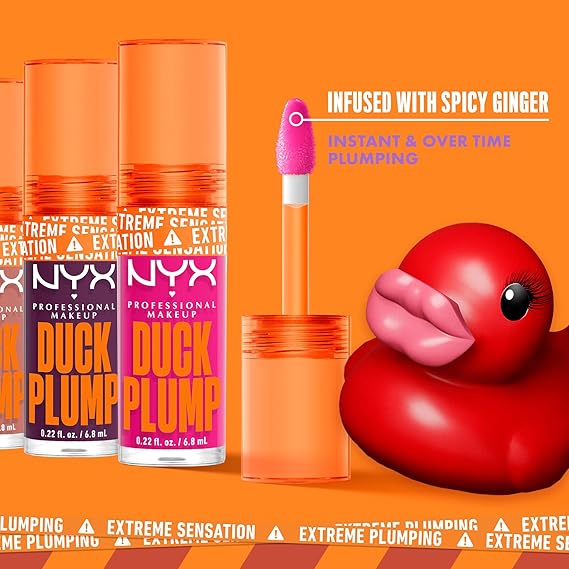 NYX Professional Makeup Lip Plumping Gloss, Intense Colour and High Pigmentation, With Extreme High Shine Finish, Infused with Spicy Ginger, Vegan Formula, Duck Plump, Mauve Out My Way