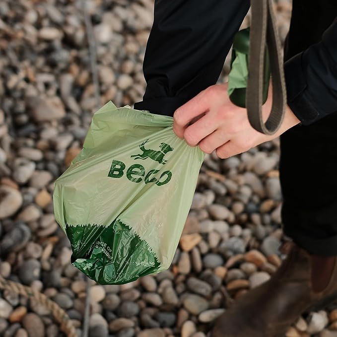Beco Strong & Large Poop Bags - 60 Bags (4 Rolls of 15) - Mint Scented - Dispenser Compatible Dog Poo Bags