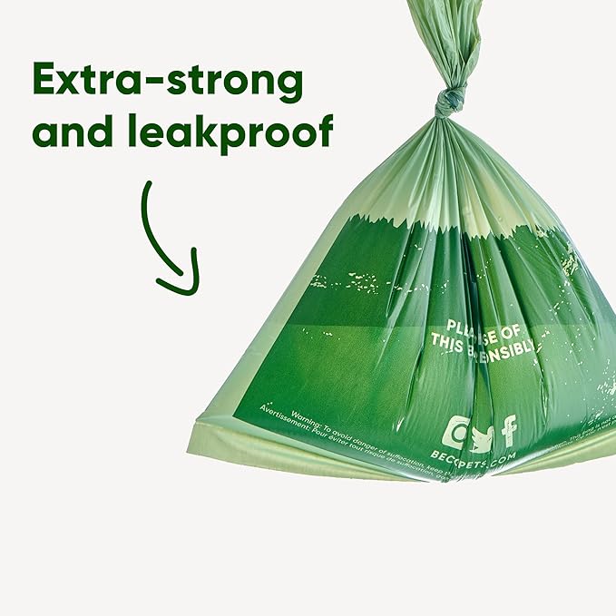 Beco Strong & Large Poop Bags - 60 Bags (4 Rolls of 15) - Mint Scented - Dispenser Compatible Dog Poo Bags