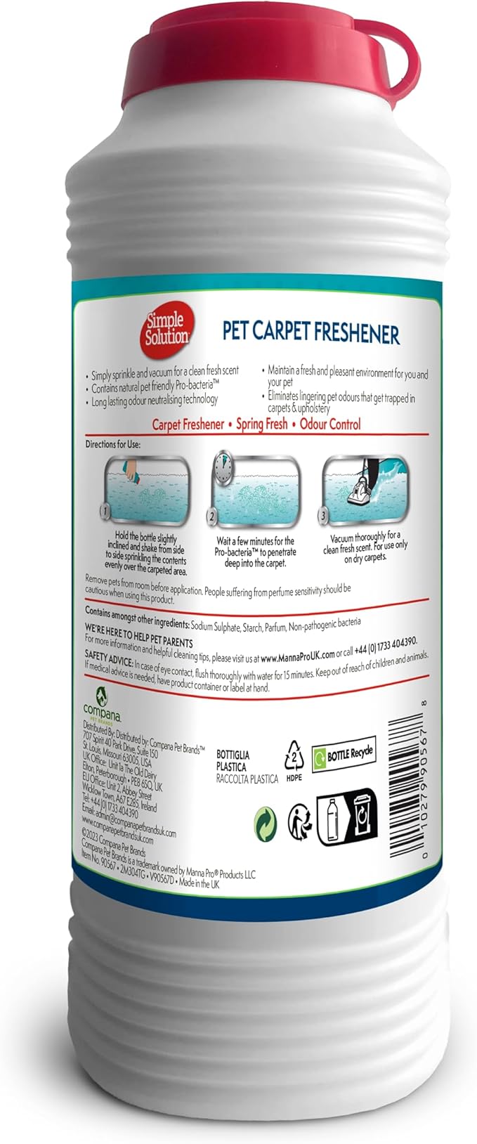 Simple Solution Pet Carpet Freshener with Enzymatic Cleaning Granules - 500g