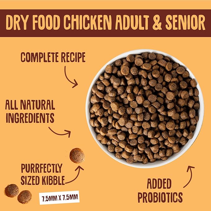 Scrumbles All Natural Dry Cat Food with 75% Chicken, High Protein Food For Adults And Seniors, 2.5Kg,package may vary