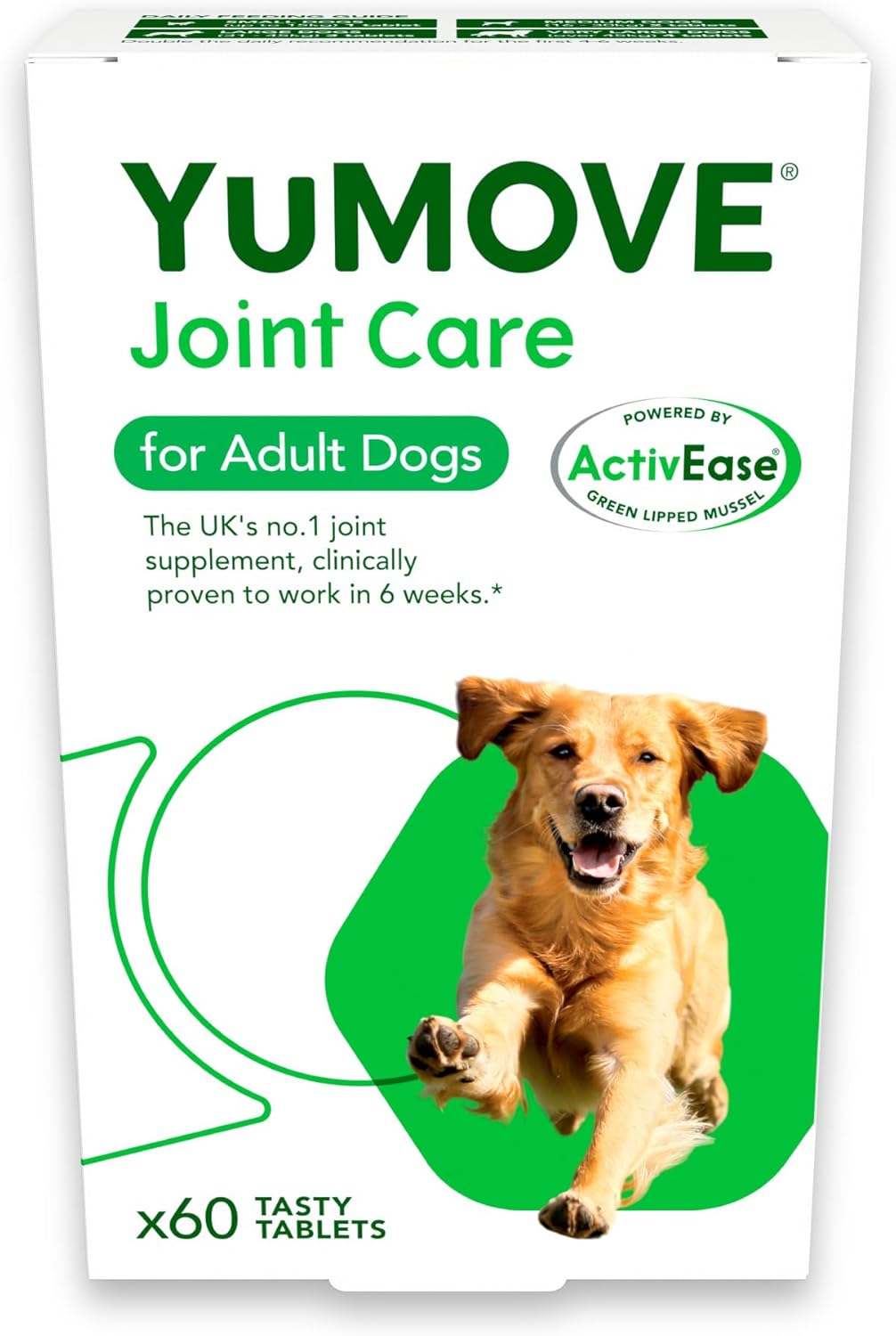 Lintbells | YuMOVE Dog | Essential Hip and Joint Supplement for Stiff Dogs | 60 Tablets