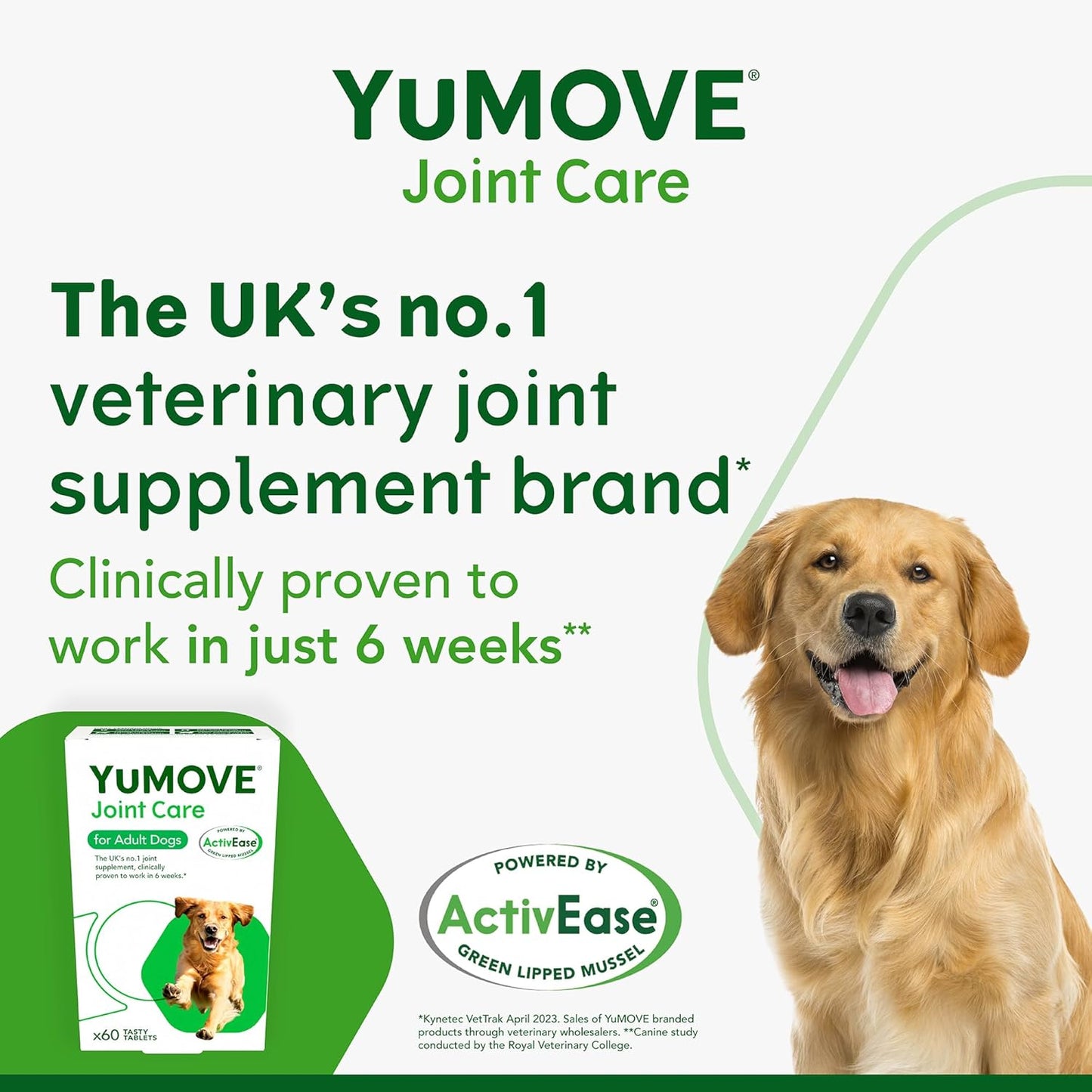 Lintbells | YuMOVE Dog | Essential Hip and Joint Supplement for Stiff Dogs | 60 Tablets