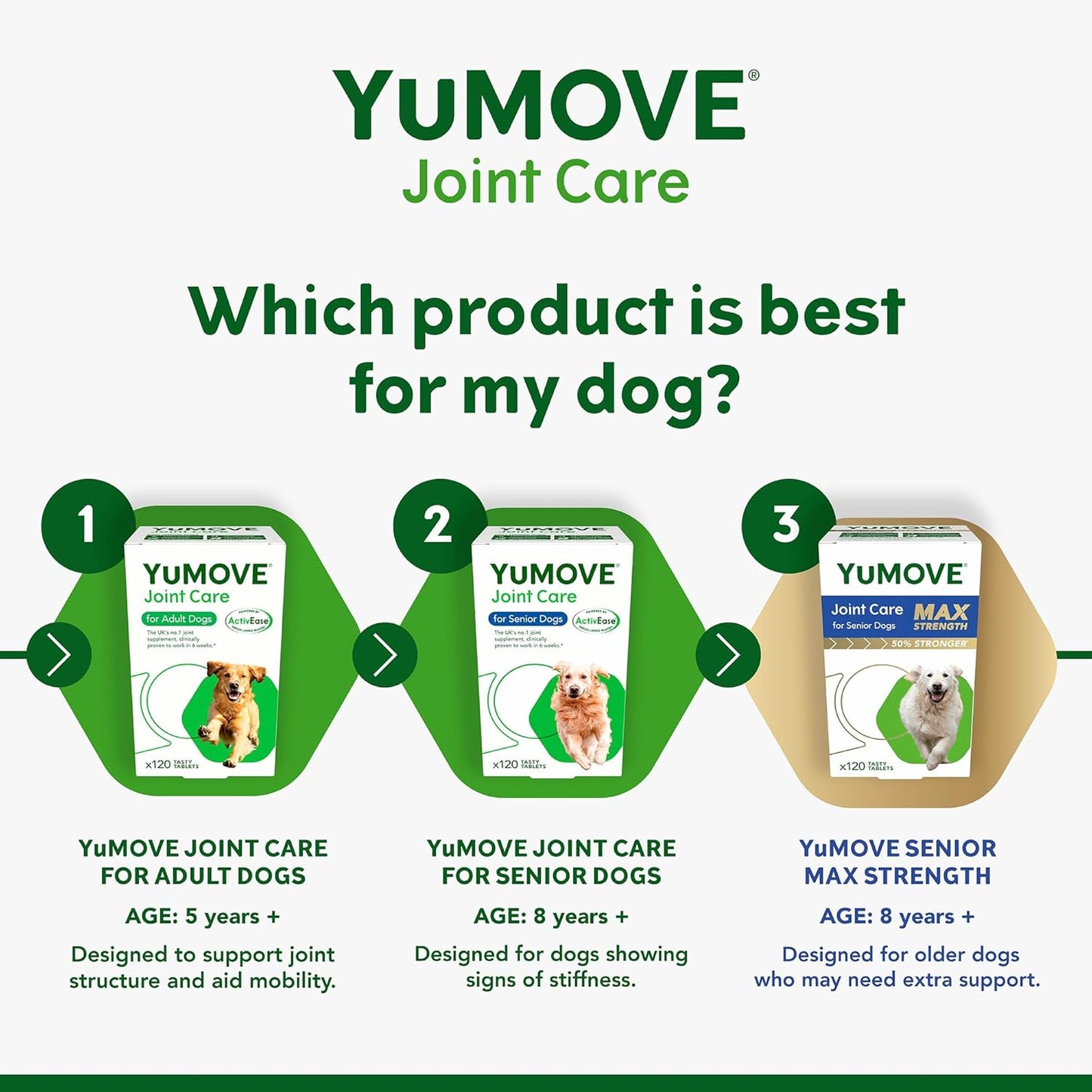Lintbells | YuMOVE Dog | Essential Hip and Joint Supplement for Stiff Dogs | 60 Tablets