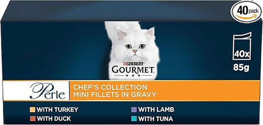 GOURMET Perle Chef's Collection in Gravy Wet Adult Cat Food 40x85g