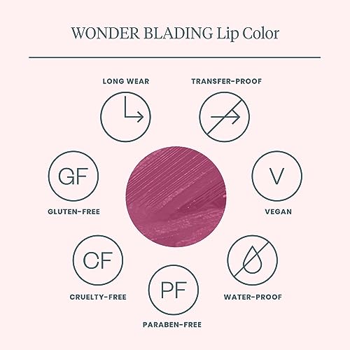 Wonderskin Wonder Blading One Step Lip Stain Masque, Long Lasting Stain & Go Lip Tint Color, Transfer Proof, Matte Finish, Waterproof Formula (Divine Masque)