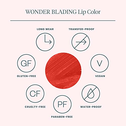 Wonderskin Wonder Blading One Step Lip Stain Masque, Long Lasting Stain & Go Lip Tint Color, Transfer Proof, Matte Finish, Waterproof Formula (Divine Masque)