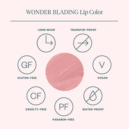 Wonderskin Wonder Blading One Step Lip Stain Masque, Long Lasting Stain & Go Lip Tint Color, Transfer Proof, Matte Finish, Waterproof Formula (Divine Masque)