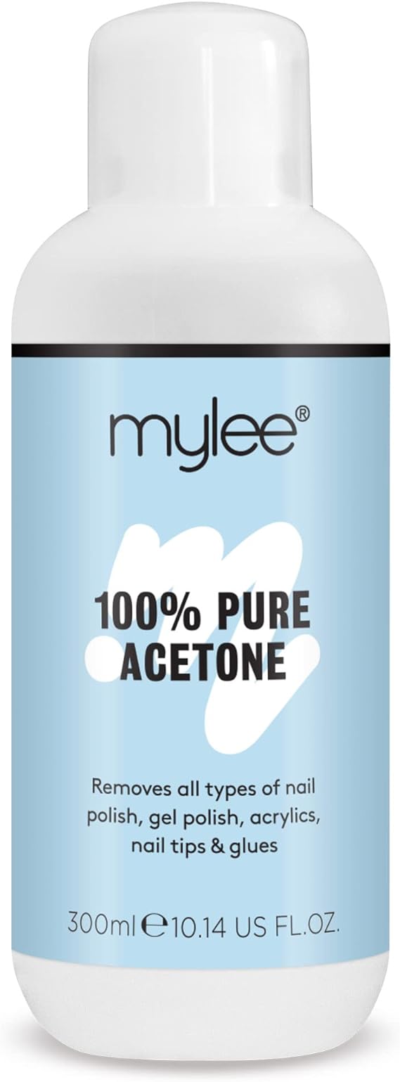 Mylee 100% Pure Acetone Gel Nail Polish Remover for UV/LED, Gel Soak Off, Removes All Types of Nail Polish, Gel Polish, Acrylic, Gels, Nail Tip & Glue