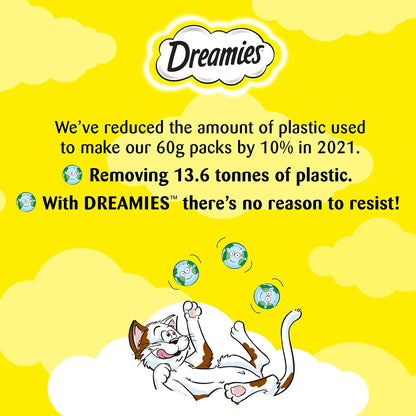 Dreamies Cat Treats Variety Pack, snacks with chicken, salmon flavour and cheese, Pack of 12 (12 x 60 g)