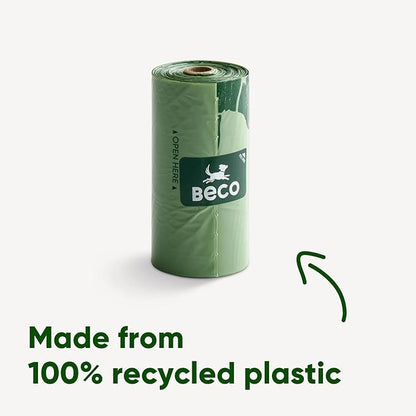 Beco Strong & Large Poop Bags - 60 Bags (4 Rolls of 15) - Mint Scented - Dispenser Compatible Dog Poo Bags