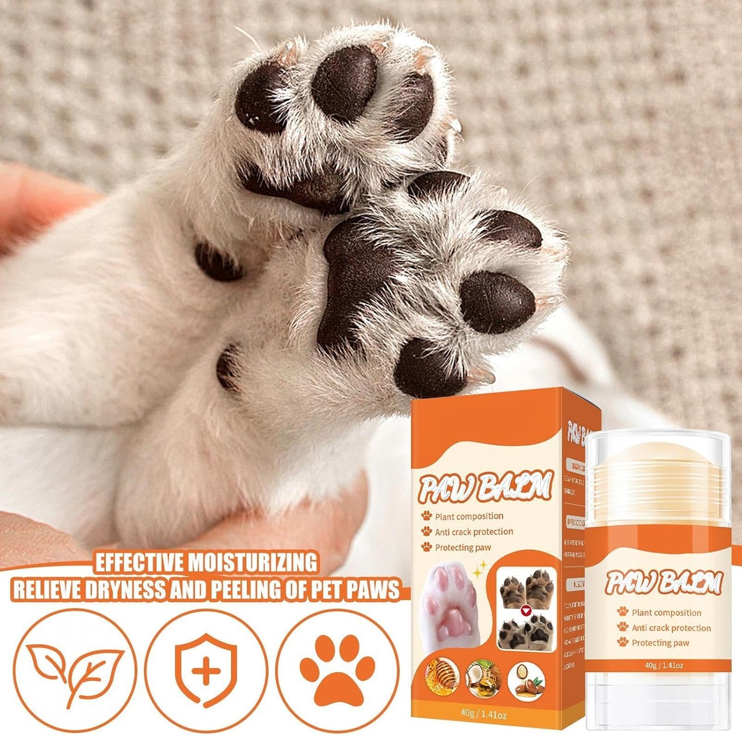 Dog Paw Cream | Moisturizing Paw Balm - Paw Balm Stick Soother Balm Mild Natural Relief for Pet Dog Cat Dry Cracked Paws
