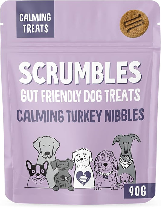 Scrumbles Nibbles, 100% Natural, Calming Dog Treats, Grain Free Turkey Training Treats, 100g pouch