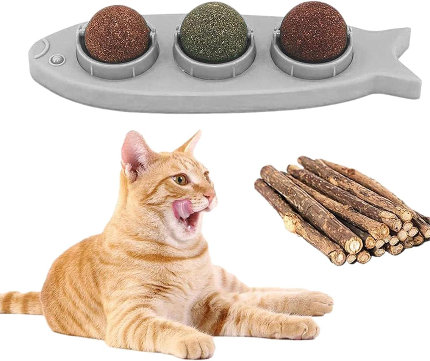 Cat Ball - 3 Catnip Toys Balls, Balls, Edible Cat Catnip Wall Toys, Catnip Licking Ball, Cat Wall Treats Kitten Chew Toys For Cat Teeth Cleaning Biting