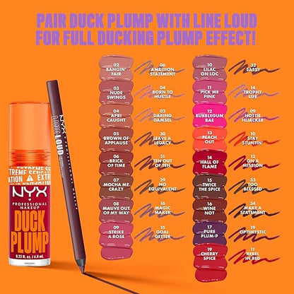 NYX Professional Makeup Lip Plumping Gloss, Intense Colour and High Pigmentation, With Extreme High Shine Finish, Infused with Spicy Ginger, Vegan Formula, Duck Plump, Mauve Out My Way